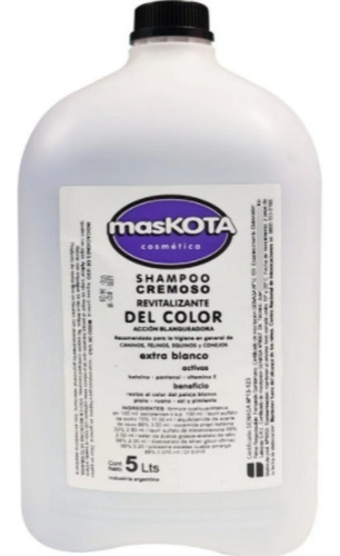 Shampoo Cremoso Pelaje Blanco Revitalizante Maskota Bidon 5l