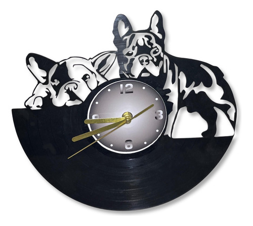 Reloj De Pared Bulldogs En Disco Vinilo Vintage Corte Laser 