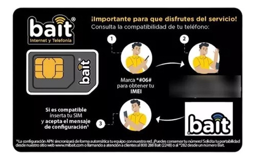 Chip Bait 20gb Con 15 Días De Servicio Incluye Recarga $100