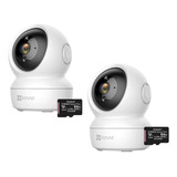 Kit 2 Camara Ip Wifi 1080p Domo Motorizado + 2 Memoria 64gb