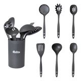 Set X6 Utensilios Kit De Nylon Con Cesta Hudson Cocina 