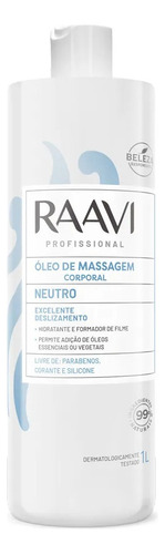 Óleo Corporal Raavi Neutro Para Massagem 1l Profissional