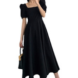 Vestido De Fiesta Vintage Con Falda Negra Larga En Forma De