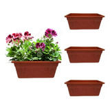 Macetas Jardinera Grande Plástico Resistente (3 Pzas) Color Terracota Girasol