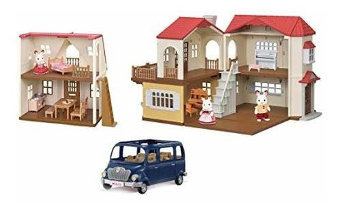 Calico Critters Red Roof Grand Mansion Gift Set, Dollhouse 
