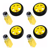 Kit 4x Pcs Roda Pneu Motor Dc 3 A6v Com Redução Robótica