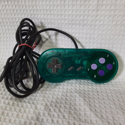 Controle Snes Verde Transparente Placa Original