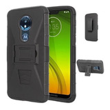 Funda Uso Rudo Moto G7 Plus G7 Play G7 Power Clip + 2 Micas