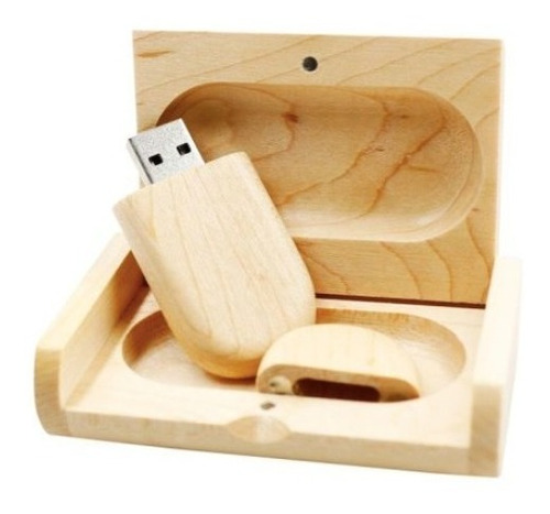 Memorias Usb Personalizadas En Madera De 16gb + Caja 