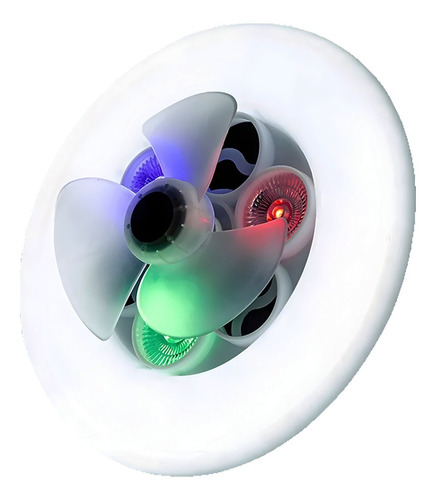 Ventilador De Techo 6 PLG 40w Con Luz Blanca Y Rgb Base E27