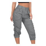 Pantalones En V Para Mujer, Estilo Capris Car, De Cintura Al