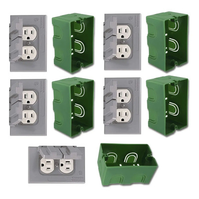 5x: Placa Con Contacto Dúplex Para Exteriores Casa Color Gris Corriente nominal 15 A Voltaje nominal 127V | MercadoLibre
