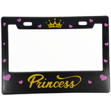 Marco Portaplaca Moto Princess Corazones Rosas Placa Grande