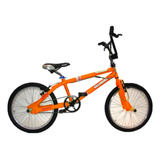 Bicicleta Freestyle Bmx Kelinbike Rodado 20 Con Rotor Frenos V-brake De Aluminio Y Pedalines Color Naranja