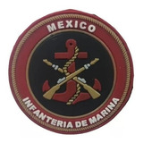 Parche Insignia Pvc Tactico Militar Marina Fondo Rojo Full 