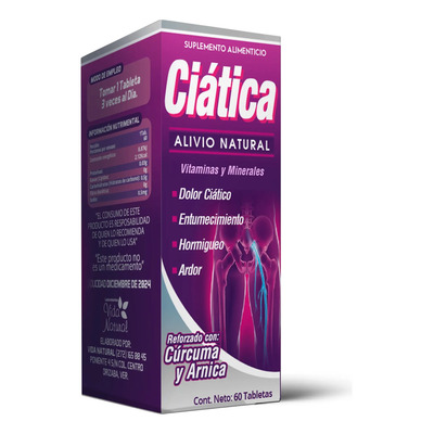 Ciática | Alivio Natural De Dolor Y Nervios | 60 Tabs | Meses sin interés