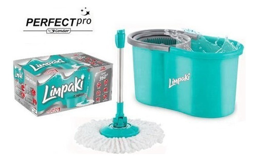 Mop Perfect Pro Perfect Mop 360 Pro Limpaki Com Balde Centrífuga Azul-turquesa
