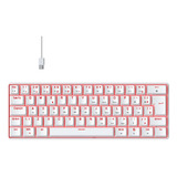 Teclado Mecanico Hyrax Tdr Branco Switch Azul Led Vermelho