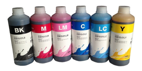 6 Litros De Tinta Inktec Para L120 L200 L210 3bk/1c/1m/1y