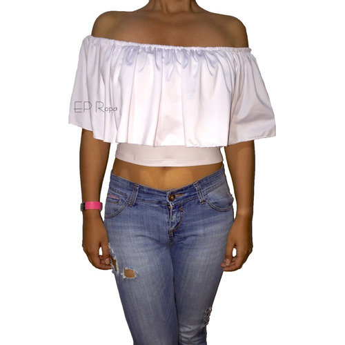 Blusa Corta Campesina Crop Top Estampados Moda Para Mujer