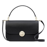 Bolsa Kate Spade Audrey Flap Crossbody Acabado De Los Herrajes Dorado Color Negro Color De La Correa De Hombro Negro Diseño De La Tela Liso