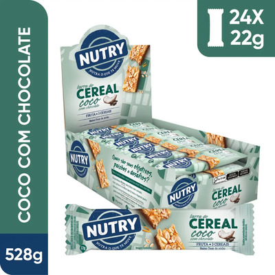 Barra De Cereais Nutry De Coco Com Chocolate Pack Com 24 Unidades
