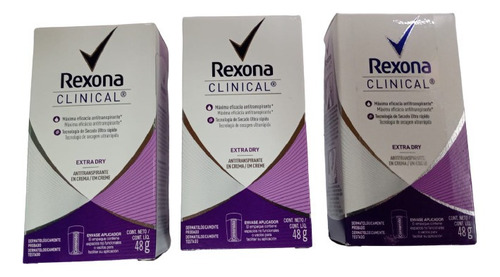 Rexona Clínical Extra Dry Dama X 3 Unida - g a $485