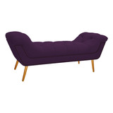 Recamier Estofado Veneza 195 Cm King Size Suede Roxo - Adj