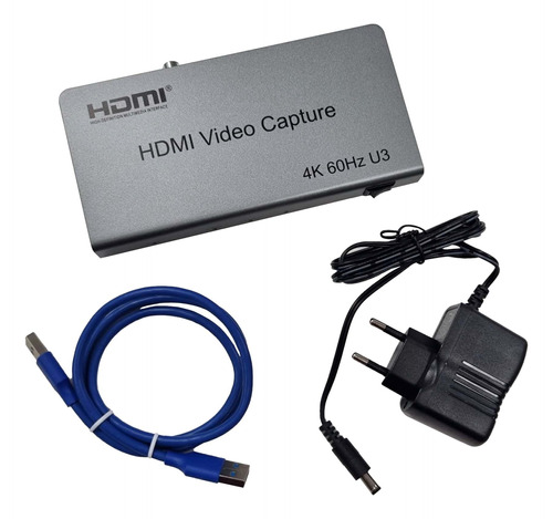 Placa De Captura Vídeo 1080p Com Fibra 4k Usb 3.0 Hdmi 60hz