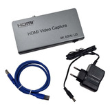 Placa De Captura Vídeo 1080p Com Fibra 4k Usb 3.0 Hdmi 60hz