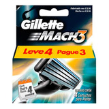 Carga Aparelho De Barbear Gillette Mach3 Com 4 Unidades