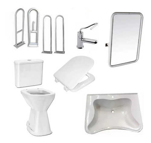 Combo Baño Discapacitados Completo Cordenons 10 Piezas Grifo