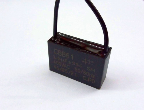 Capacitor Ventilador Encapsulado 1,5uf 400v C/cables