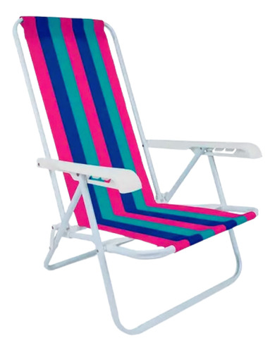Cadeira Praia E Piscina Reclinável 4 Posições Cores Sortidas