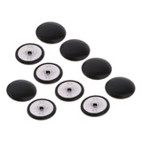 Botones Cubiertos De Cuero Artificial 10 Piezas Negro, 25 Mm