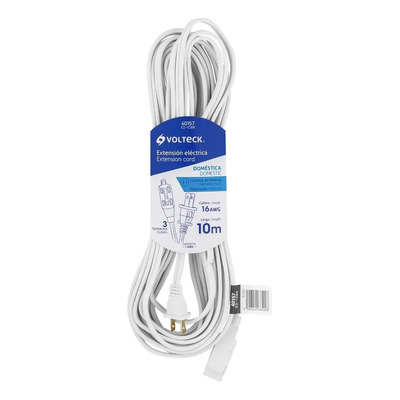 Extensión Eléctrica Doméstica 10 M Blanca Con Clavija 40157 Color Blanco | MercadoLibre