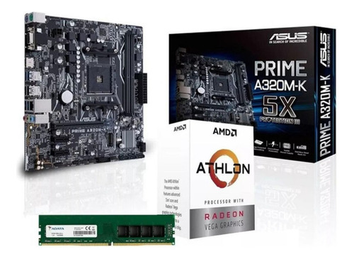 Combo Actualización Amd Athlon 3000g  + A320m Am4 + 8gb Ddr4