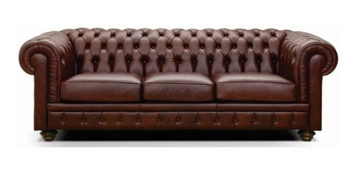 Sillon Sofa Chester De 3 Cuerpos 100% Cuero Arkana Muebles