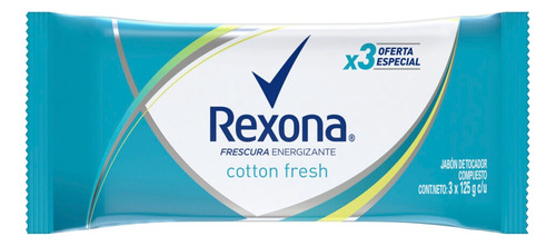 Jabón En Barra Rexona Cotton Fresh 125 g Pack X 3