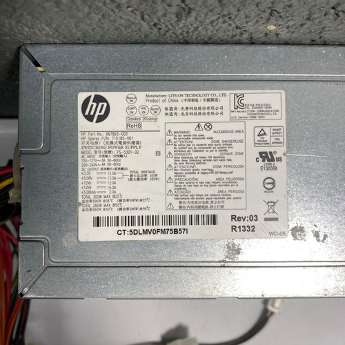 Fonte Real Hp Mod: Ps-5301-02 24pin  300w P/ Pc Torre Hp 600