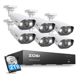 Zosi Sistema De Cámara De Seguridad Poe Con Foco 4k 8ch 6