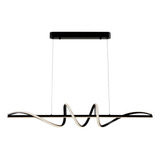 Lustre Pendente Led 3000k Preto Espiral Moderno 100x20cm