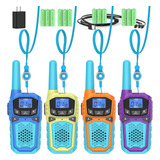 Walkie Talkies Para Niños, Paquete De 4, Walkie Talky Recarg