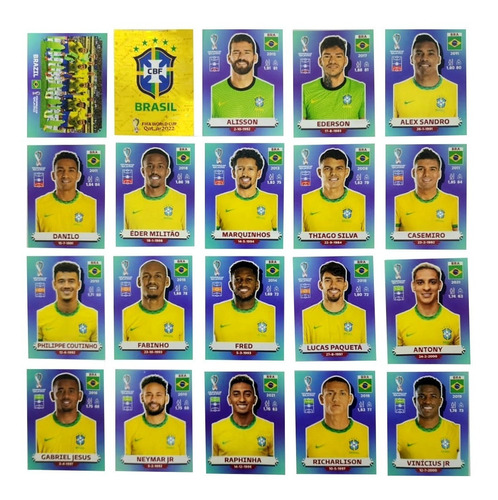 Figurinhas  Da Copa Do Mundo Qatar 2022 Seleção Brasileira