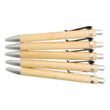 Pack De 5 Lapiceras Boligrafo Bamboo Madera Diseño Regalos