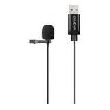 Microfone De Lapela Usb Para Windows E Mac Ckmova Lum4 Cor Preto