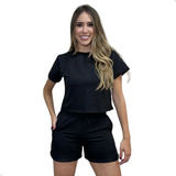 Conjunto Moletinho Básico Confortável Outono Feminino