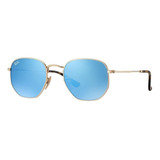 Ray Ban Rb3548n 001/9o Hexagonal Azul Espejo Degradado