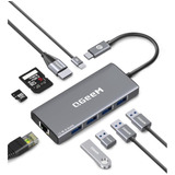 Hub Ethernet Usb C,  9 En 1 Con Hdmi 4k Qgeem 