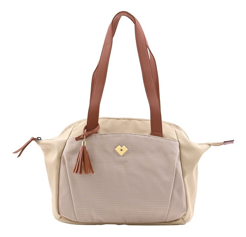 Bolsa De Hombro Mujer Bandolera, Bolso Dama Grande Luckyly Color Beige Color De La Correa De Hombro Negro